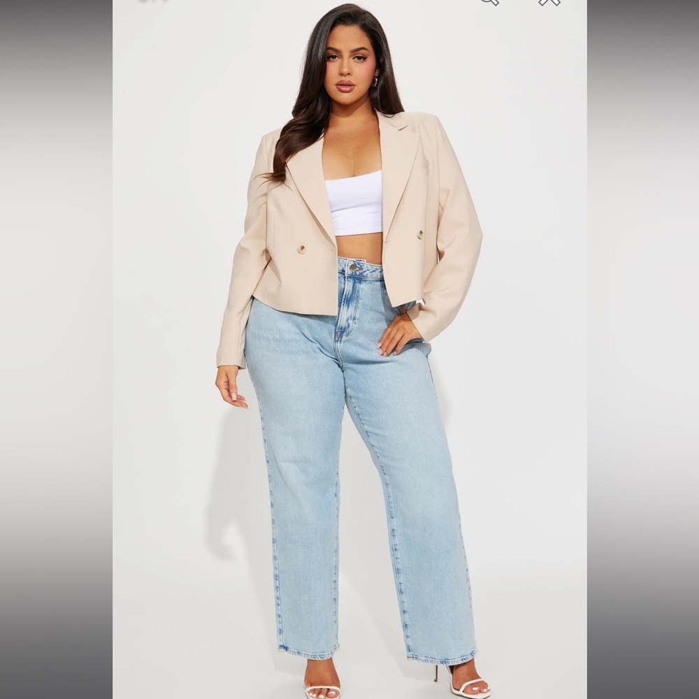 Fashion Nova Tan Blazer Elegant Suit Jacket